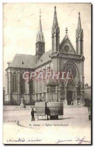 Old Postcard Reims Eglise Saint Thomas