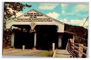 Postcard WV Covered Bridge Philippi West Virginia First Land Battle Of Civil War 