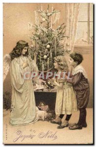 Old Postcard Fantasy Children Doll Merry Christmas Angel