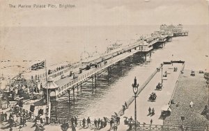 BRIGHTON ENGLAND~THE MARINE PALACE PIER~1912 PALACE SERIES POSTCARD