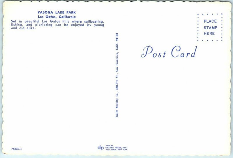 Postcard - Vasona Lake Park, Los Gatos, California