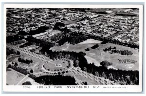 c1950's Arial View Queens Park Invercargill New Zealand RPPC Photo Postcard 