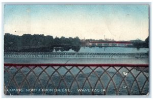 1909 Looking North from Bridge Waverly Iowa IA Antique Posted Postcard