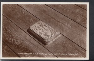Military Postcard- Tablet on Board H.M.S.Victory, Spot Where Nelson Fell RS18509