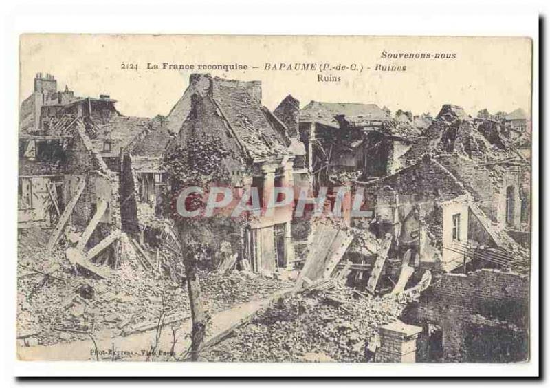 The France recaptured Old Postcard Bapaume Ruins