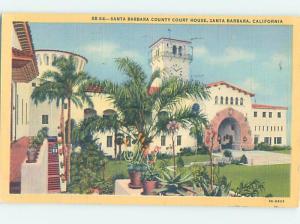 Linen COURTHOUSE SCENE Santa Barbara California CA d2951