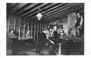 RPPC Western Bar Saloon Piano Mannequins Wax Figures c1950s Vintage Postcard