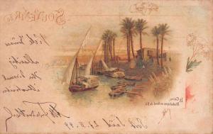 Le Caire Cairo Egypt Ships on the Nile Postal Used Antique Postcard J60509