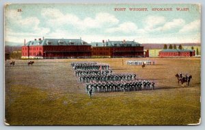 US Army  Fort Wright  Spokane  Washington Postcard  c1910