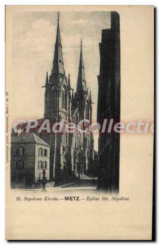 Old Postcard Metz Eglise Ste Segolene