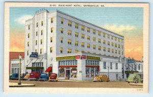 GAINESVILLE, GA ~ DIXIE-HUNT HOTEL c1930s Cars  Hall County Roadside Postcard