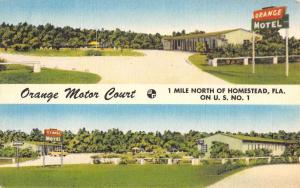 Homestead Florida Orange Motor Court Multiview Antique Postcard K71250