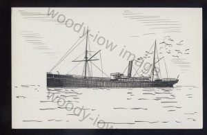 pen005 - Original Pen & Ink Postcard - Eastern Australian Ship - Menmuir of 1878