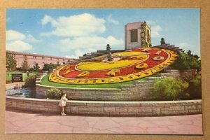 VINTAGE UNUSED PC SIR ADAM BECK FLORAL CLOCK QUEENSTOWN NIAGARA FALLS CANADA