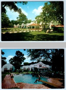 2 Postcards GULFPORT, Mississippi MS ~ Roadside ALAMO PLAZA HOTEL COURTS Pool