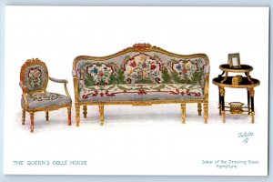 Londonderry Postcard Queen's Doll House Furniture c1910 Oilette Tuck Art