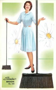 1950s Advertising 544 Slimline Broom Artist Impression Postcard 22-11835