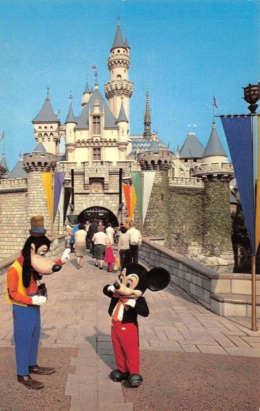 CA, California  DISNEYLAND AMUSEMENT PARK Goofy~Mickey Taking Pictures Postcard 