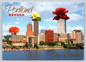 Boats at the Shore City of Roses Portland Oregon 4x6 Postcard 1726