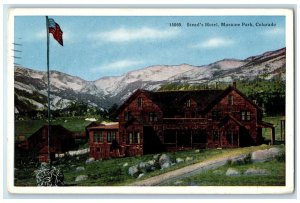 1926 Stead's Hotel & Restaurant Mountain Snowcapped Moraine Park CO Postcard