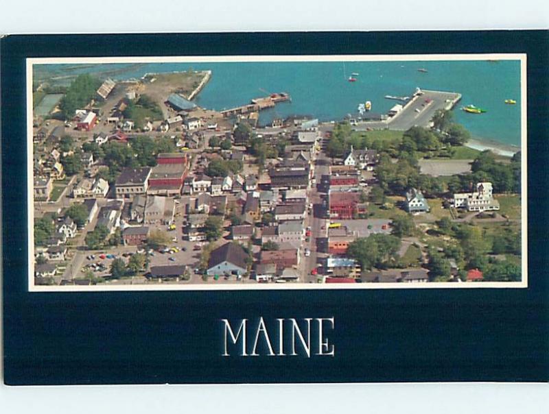 1980's GREAT AERIAL VIEW OF TOWN Bar Harbor Maine ME hp7656