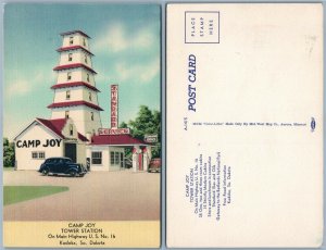 GAS STATION KADOKA S.D.CAMP JOY TOWER STATION VINTAGE POSTCARD