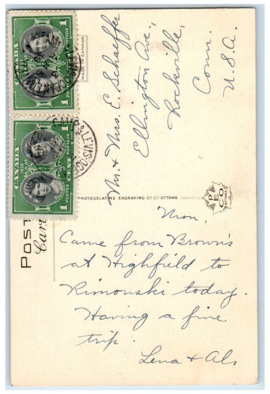 1939 Hospital St. Joseph Rimouski Quebec Canada Vintage Posted Postcard