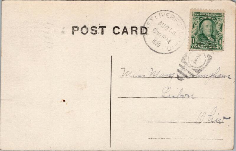Carnegie Library East Liverpool Ohio OH c1906 Postcard E51