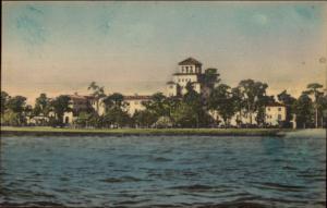 Sebring FL Harder Hall Postcard - Hand Colored