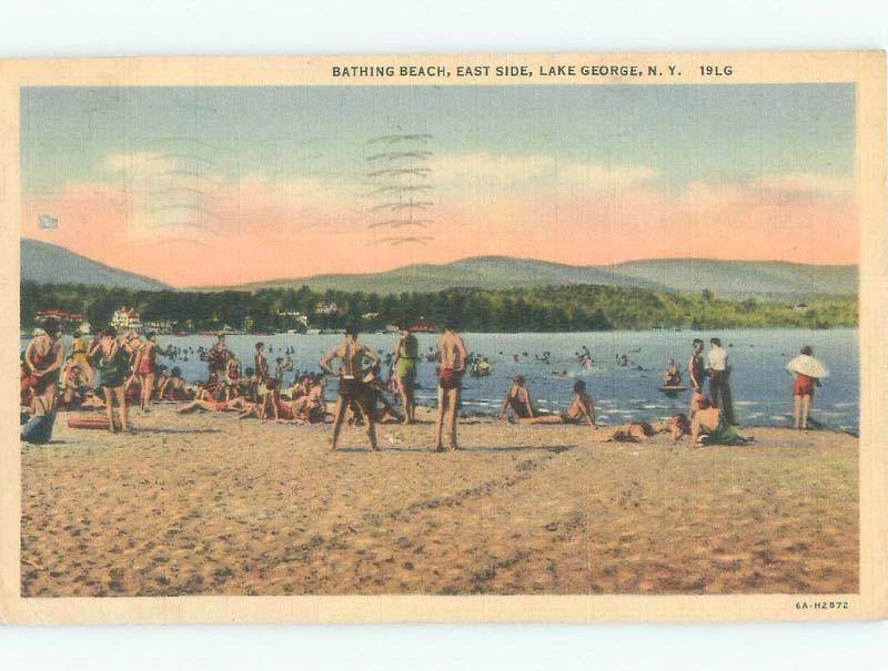 Linen EAST SIDE OF THE BEACH Adirondacks - Lake George New York NY d8123