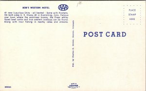 Vtg 1950s Bob's Western Motel Kremmling Colorado CO Unused Roadside Postcard