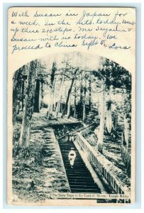 1906 Stone Steps Tomb of Shinto Temple Nikko Japan Posted Antique Postcard 