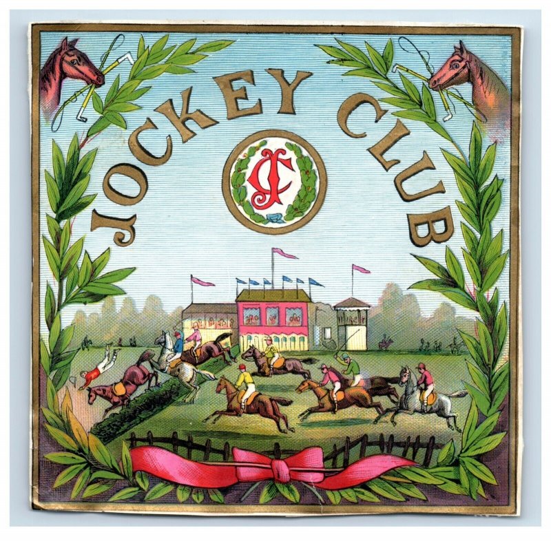 1870's Jockey Club Geo S Harris Cigar Box Label #6KE