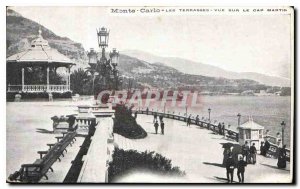 Old Postcard Monte Carlo Terrasses view of Cap Martin