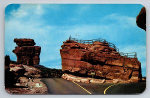 Balanced & Steamboat Rocks Garden of the Gods Chrome Postcard