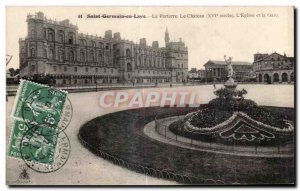 Postcard Old Saint Germain En Laye Le Parterre Le Chateau The Church and Gare
