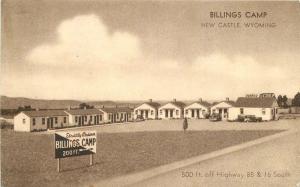 Billings Camp 1952 NEW CASTLE WYOMING Roadside postcard 4243