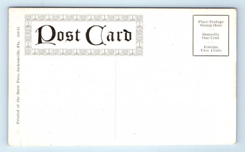 JACKSONVILLE, FL ~ Interior DREW'S BOOK, STATIONERY & ART STORE c1910s  Postcard