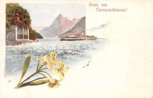 Vierwaldstattersee Switzerland Lake Lucerne Steamer Gruss aus Postcard AA111062