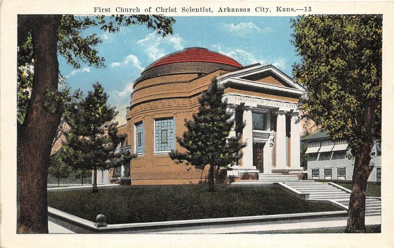 Arkansas City Kansas 1920s Postcard First Church of Christ Scientist