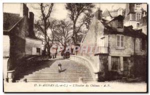 Old Postcard St Aignan L Escalier du Chateau