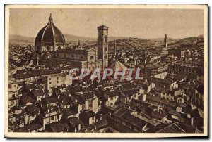 Postcard Old Cathedral Firenze has Panorama