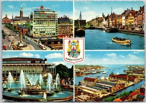 1920's Kopenhagen Denmark Monument Boating Fountain Buildings Postcard