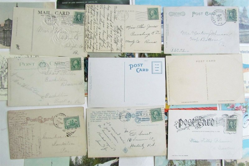 LARGE LOT OF 95 ANTIQUE & VINTAGE PENNSYLVANIA POSTCARDS PA