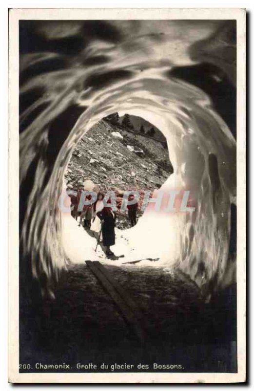 Old Postcard Chamonix Bossons Glacier Cave