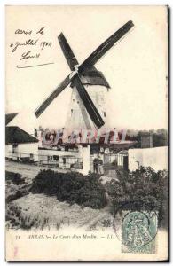 Postcard Old Windmill Arras during the mill