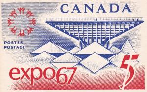 Canada Expo 67 Commemorative Stamp Showing Canadian Pavilion