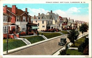 View of Stanley Avenue, Goff Plaza Clarksburg WV c1931 Vintage Postcard G47