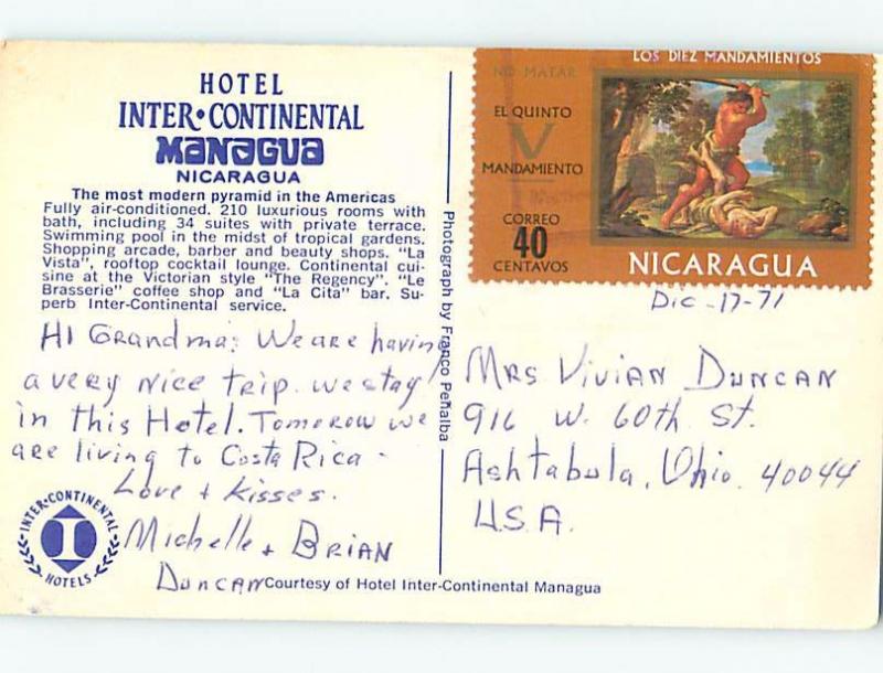 Pre-1980 HOTEL SCENE Managua Nicaragua F6403