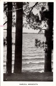 RPPC MARCELL, MINNESOTA POSTCARD.  Lake Scene.  Look Out From Shore.